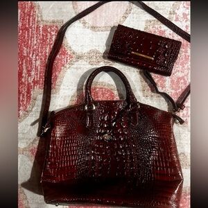 Women’s Brahmin large duxbury satchel/purse & wallet- pecan Melbourne